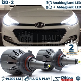 Kit LED HB3 para Hyundai i20 2 Luces de Cruce + Carretera CANbus | 6000K 19000LM