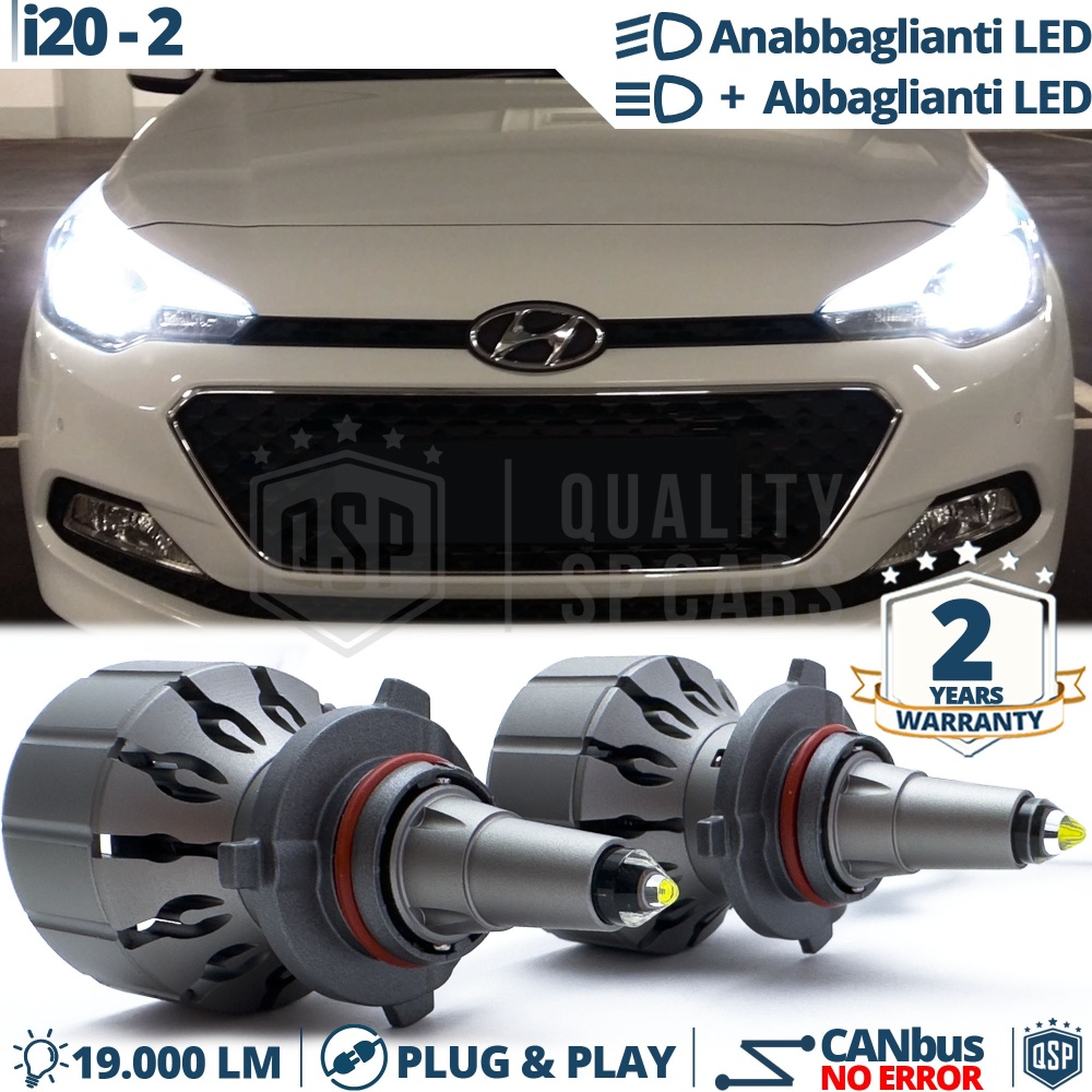 Kit LED HB3 para Hyundai i20 2 Luces de Cruce + Carretera CANbus | 6000K 19000LM