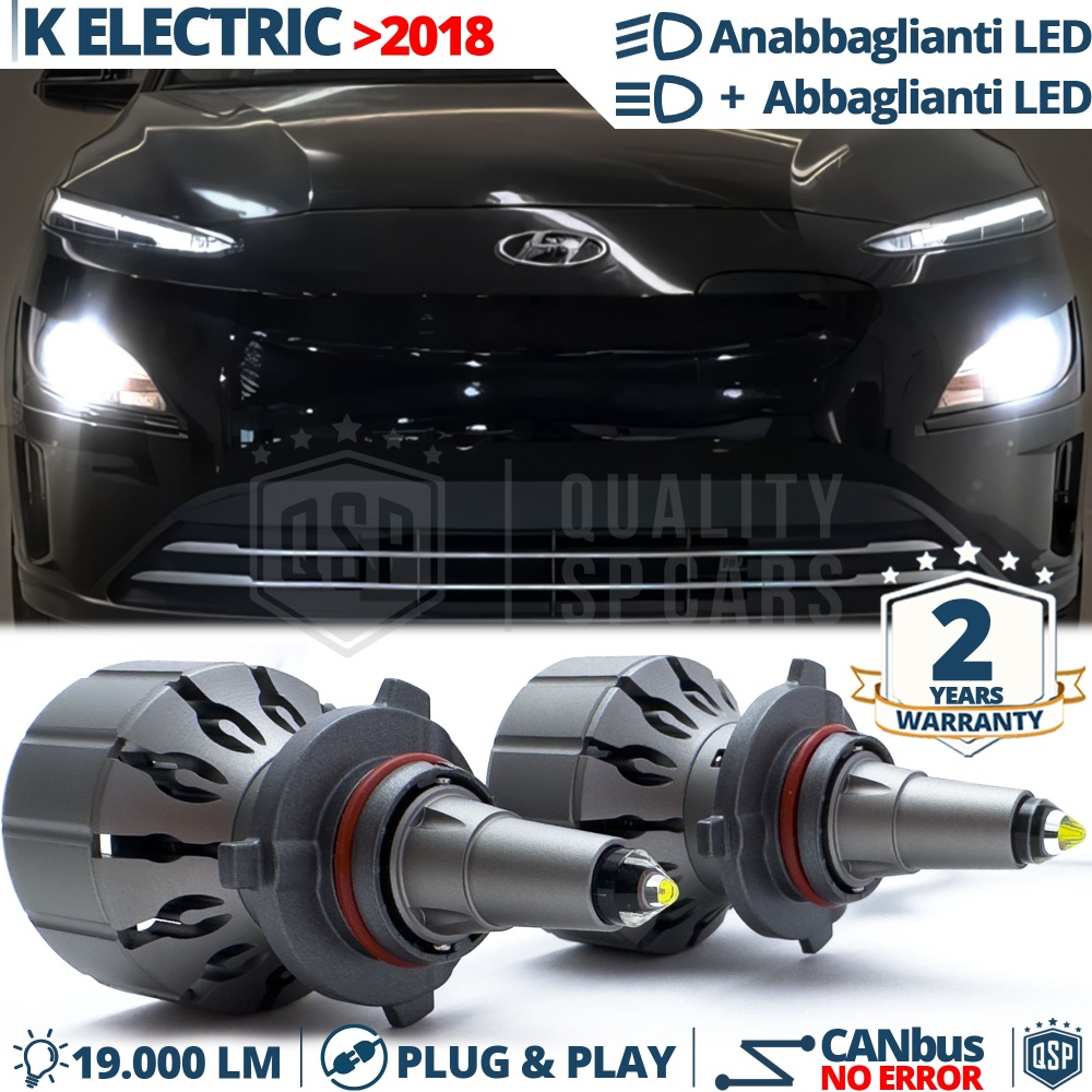 Kit LED HB3 para Hyundai Kona Electric Luces de Cruce + Carretera CANbus | 6000K 19000LM
