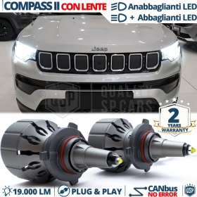 Kit LED HB3 para Jeep Compass 2 17-21 Luces de Cruce + Carretera CANbus | 6000K 19000LM