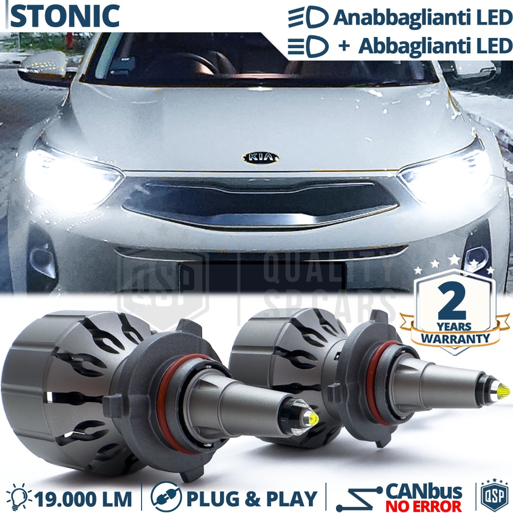 HB3 LED Kit for Kia Stonic Low + High Beam | CANbus 111W | Ice White 6000K