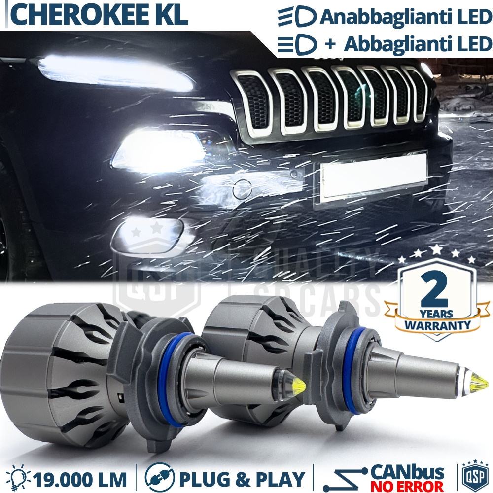 HIR-2 LED Kit for Jeep Cherokee KL 13-19 Low + High Beam | Led Bulbs Ice White CANbus 111W | 6000K 19000LM