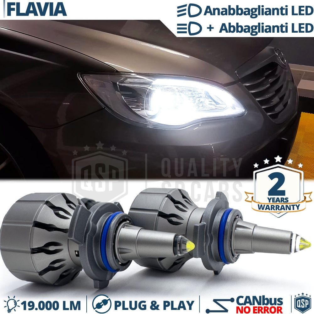 Kit LED HIR-2 para Lancia Flavia Luces de Cruce + Carretera | Bombillas LED CANbus Blanco Frío | 6000K 19000LM