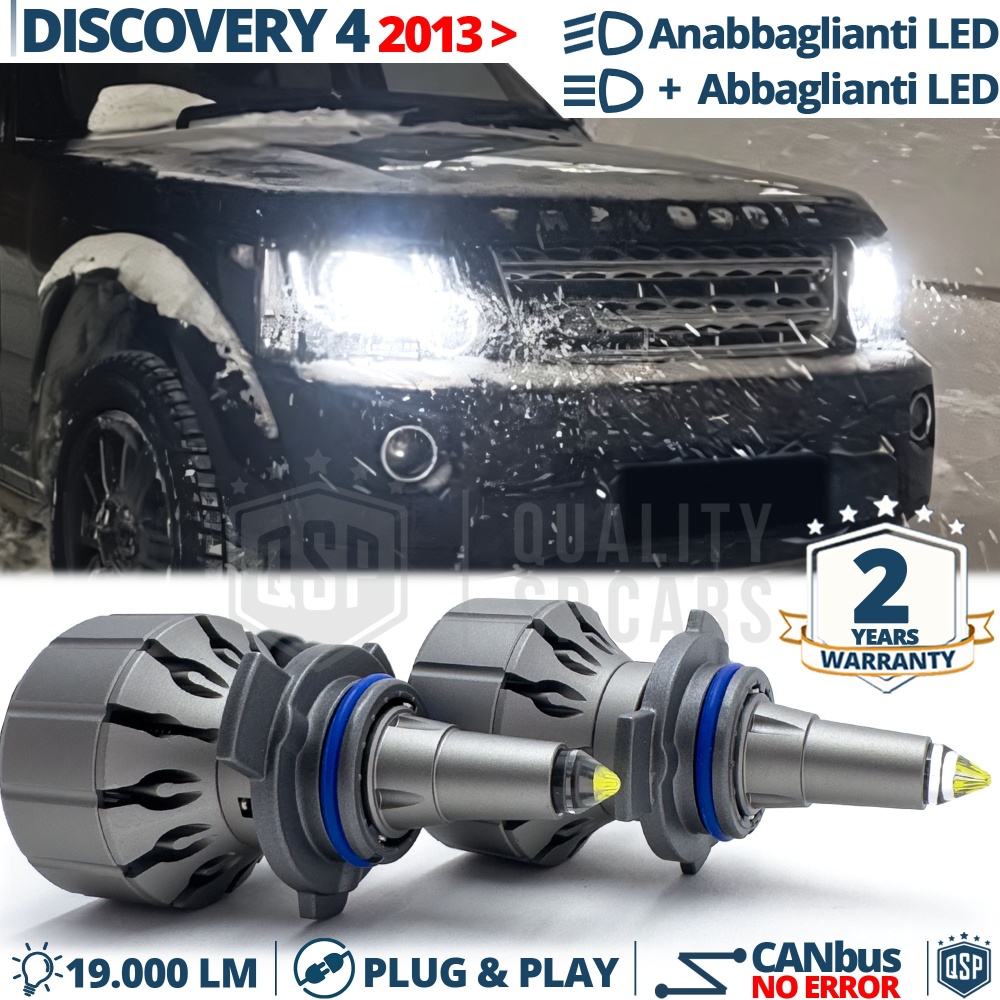 Kit LED HIR-2 para Land Rover Discovery 4 13-16 Luces de Cruce + Carretera | Bombillas LED CANbus Blanco Frío | 6000K 19000LM