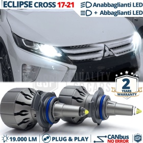 Kit LED HIR-2 para Mitsubishi Eclipse Cross 17-21 Luces de Cruce + Carretera | Bombillas LED CANbus Blanco Frío | 6000K 19000LM