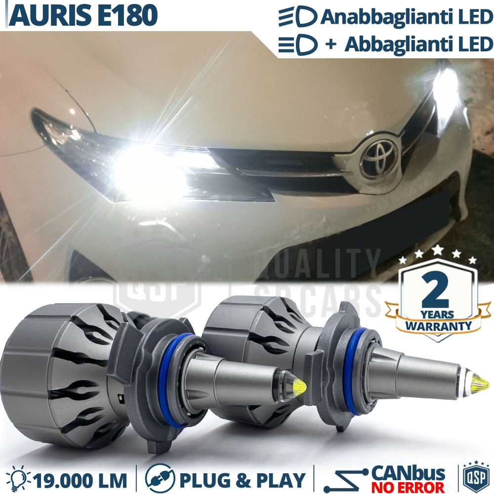 Kit LED HIR-2 para Toyota Auris E180 Luces de Cruce + Carretera | Bombillas LED CANbus Blanco Frío | 6000K 19000LM