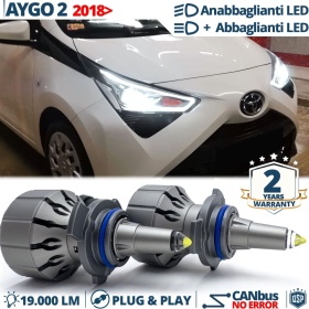 Kit LED HIR-2 Per Toyota Aygo 2 da 2018 Luci Anabbaglianti + Abbaglianti CANbus | 6000K 19000LM