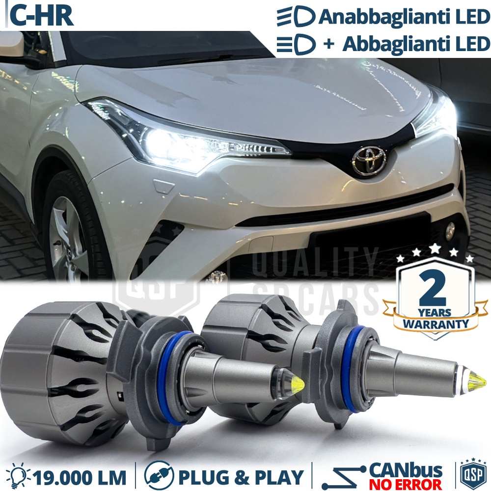 Kit LED HIR-2 para Toyota C-HR 1 Luces de Cruce + Carretera | Bombillas LED CANbus Blanco Frío | 6000K 19000LM