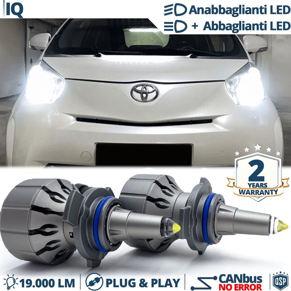 Kit LED HIR-2 para Toyota iQ Luces de Cruce + Carretera | Bombillas LED CANbus Blanco Frío | 6000K 19000LM