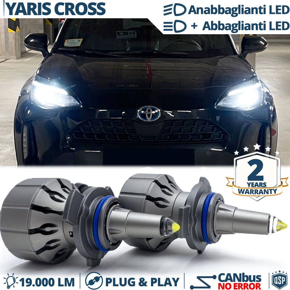 Kit LED HIR-2 para Toyota Yaris Cross Luces de Cruce + Carretera | Bombillas LED CANbus Blanco Frío | 6000K 19000LM