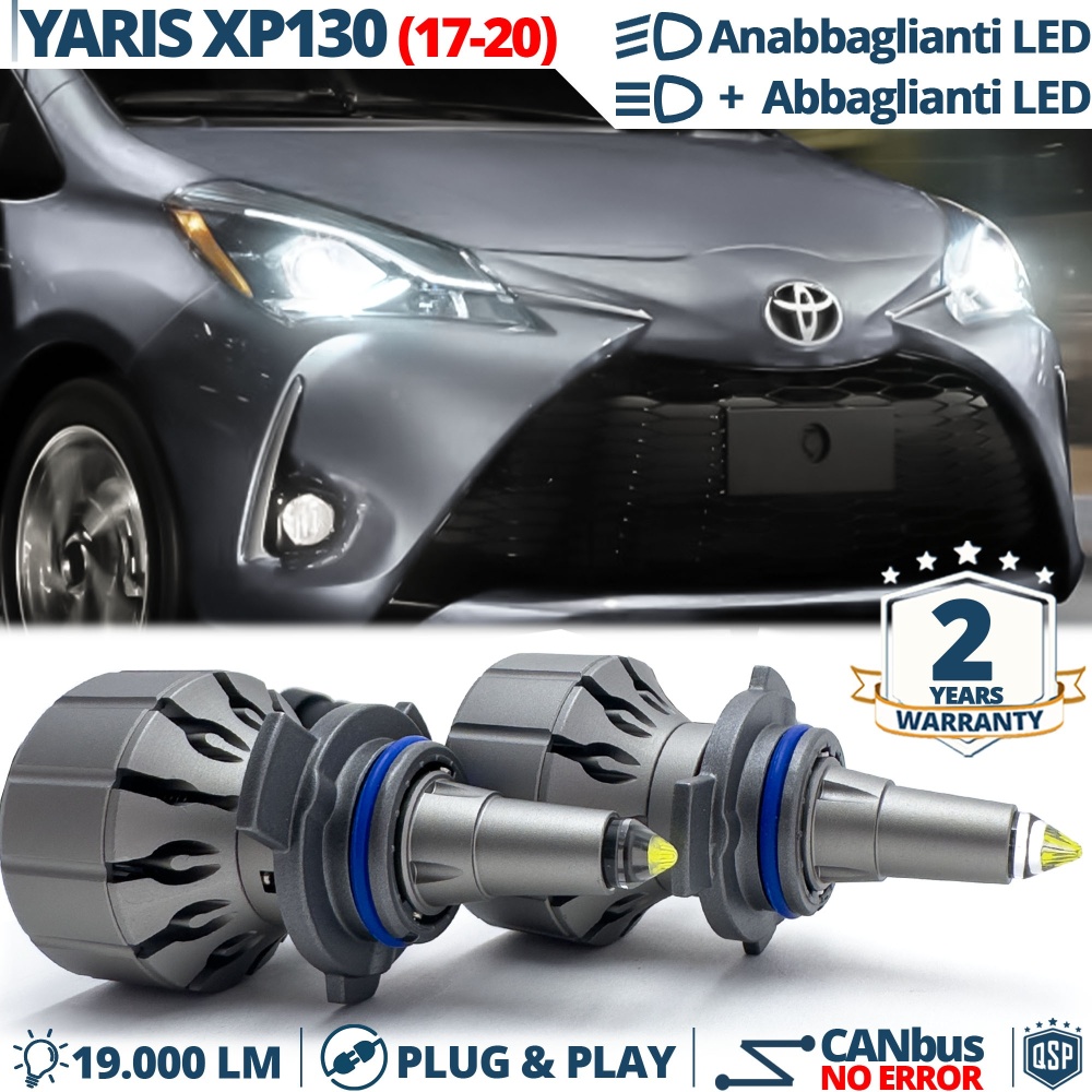 Kit LED HIR-2 para Toyota Yaris XP130 17-20 Luces de Cruce + Carretera | Bombillas LED CANbus Blanco Frío | 6000K 19000LM
