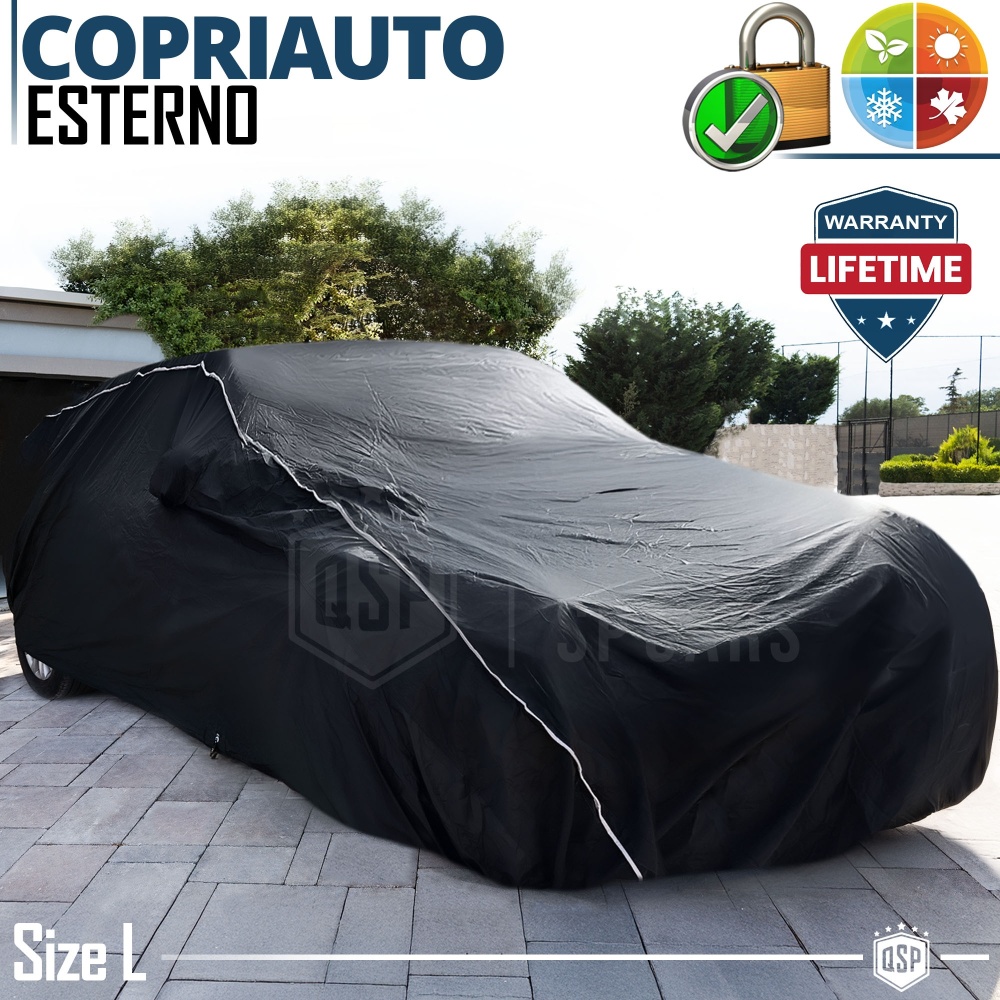 Bâche Housse de Voiture Extérieure Mini-Berlines Taille L, en PVC avec ANTIVOL | GARANTIE À VIE