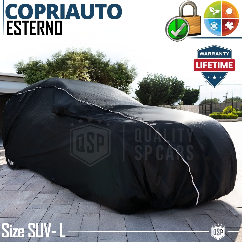 Waterproof Outdoor Car Cover Compact Suv Size L in PVC with ANTI-THEFT | LIFETIME WARRANTY