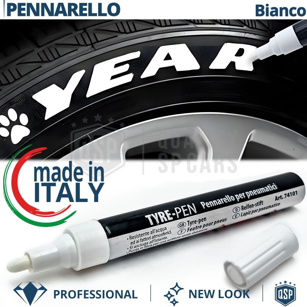 Marcador profesional de neumáticos blancos MADE IN ITALY Escritos blancos indelebles en los neumáticos | clima RESISTENTES Marcador profesional de neumáticos blancos MADE IN ITALY Escritos blancos indelebles en los neumáticos | clima RESISTENTES