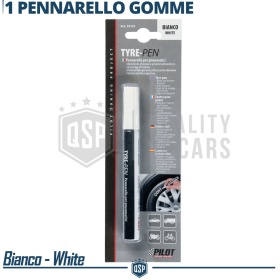 Marcador profesional de neumáticos blancos MADE IN ITALY Escritos blancos indelebles en los neumáticos | clima RESISTENTES
