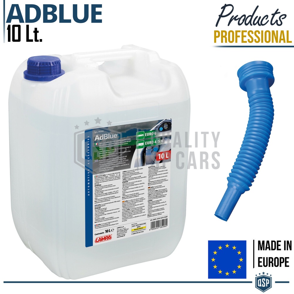 1 10 Liter AdBlue Tank + Flexible Refill Hose for Diesel Vehicles | HIGH PURITY Technical UREA