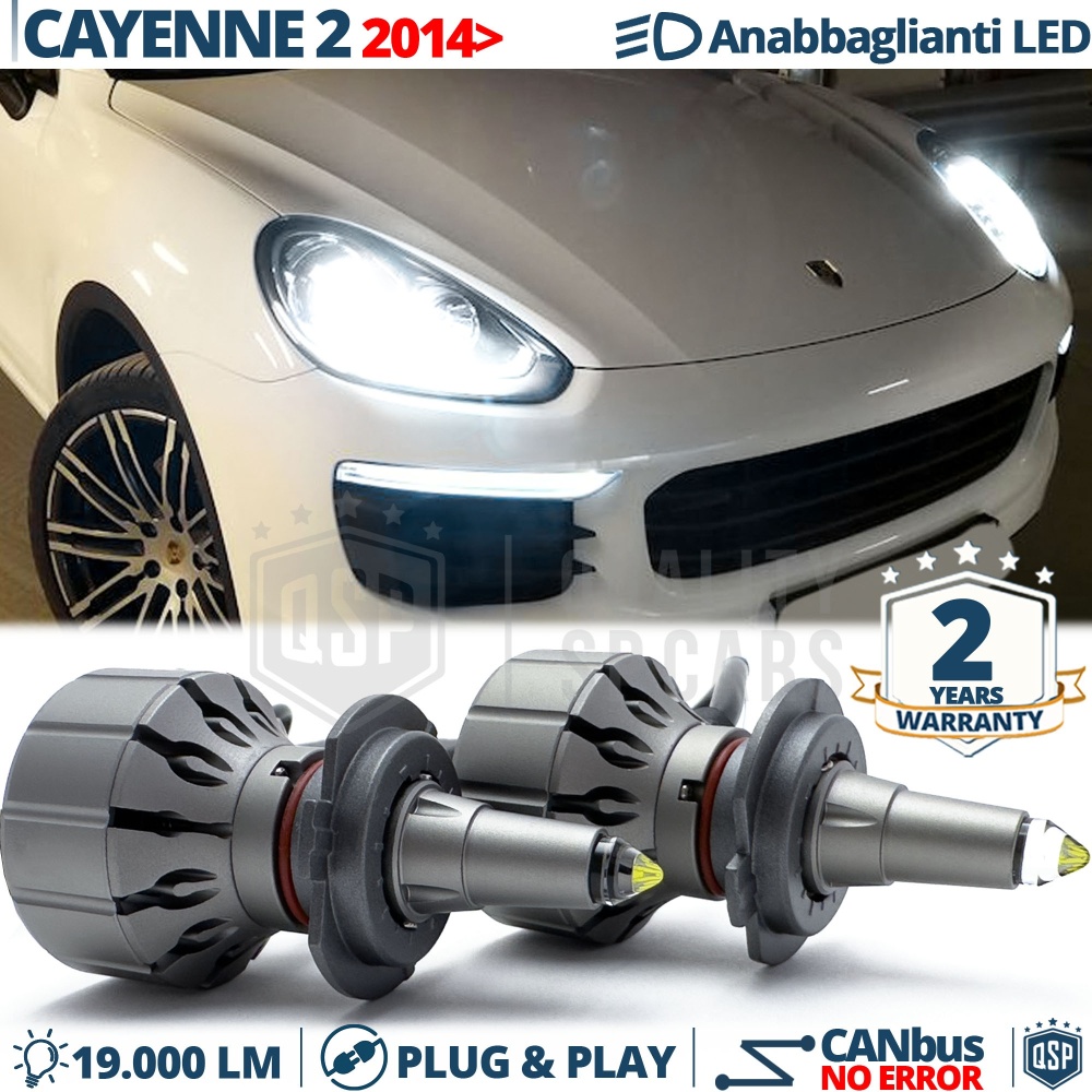Lampade LED H7 per Porsche Cayenne 2 Restyling Luci Anabbaglianti Lenticolari CANbus | 19000LM