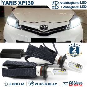 Lampade LED H4 per TOYOTA YARIS XP130 2011-14 Luci Anabbaglianti + Abbaglianti Bianche CANBus