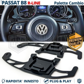 2 PALETTE Cambio al Volante per VW Passat B8 R-Line | Ricambio Paddle Leve Alluminio Nero