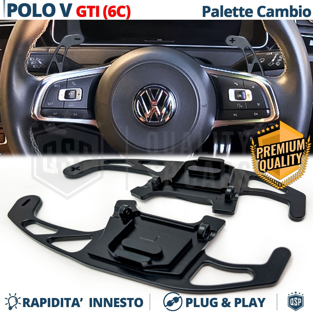 2 Levas de Volante para VW Polo 6C GTI, R-Line | Reemplazo Levas de Cambio de Aluminio Negro 2 Levas de Volante para VW Polo 6C GTI, R-Line | Reemplazo Levas de Cambio de Aluminio Negro