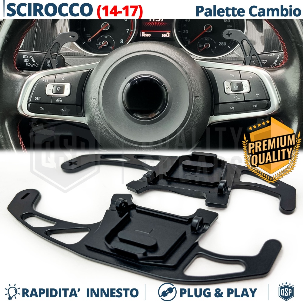 2 Levas de Volante para VW Scirocco 3 14-17 | Reemplazo Levas de Cambio de Aluminio Negro 2 Levas de Volante para VW Scirocco 3 14-17 | Reemplazo Levas de Cambio de Aluminio Negro
