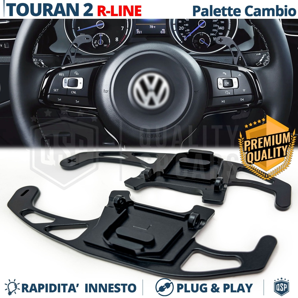 2 Levas de Volante para VW Touran 2 R-Line | Reemplazo Levas de Cambio de Aluminio Negro 2 Levas de Volante para VW Touran 2 R-Line | Reemplazo Levas de Cambio de Aluminio Negro