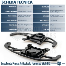 2 Levas de Volante para VW T-Roc 17-22 | Reemplazo Levas de Cambio de Aluminio Negro
