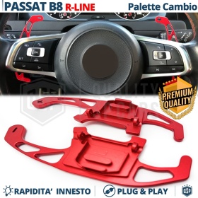 2 Levas de Volante para VW Passat B8 R-Line | Reemplazo Levas de Cambio de Aluminio Rojo