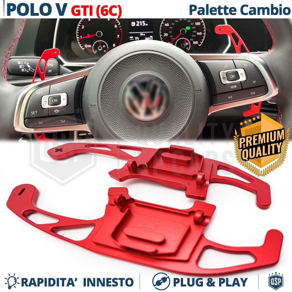 2 Levas de Volante para VW Polo 6C GTI, R-Line | Reemplazo Levas de Cambio de Aluminio Rojo 2 Levas de Volante para VW Polo 6C GTI, R-Line | Reemplazo Levas de Cambio de Aluminio Rojo