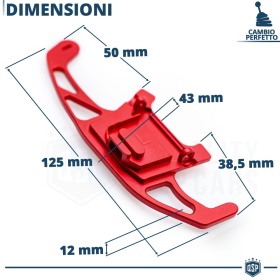 2 Levas de Volante para VW Polo 6C GTI, R-Line | Reemplazo Levas de Cambio de Aluminio Rojo
