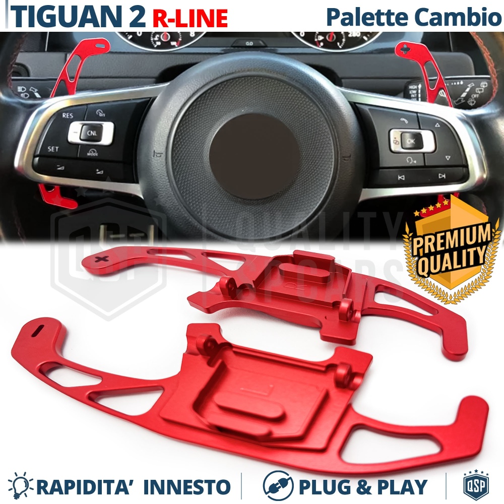 2 Levas de Volante para VW Tiguan 2 R-Line 16-22 | Reemplazo Levas de Cambio de Aluminio Rojo 2 Levas de Volante para VW Tiguan 2 R-Line 16-22 | Reemplazo Levas de Cambio de Aluminio Rojo