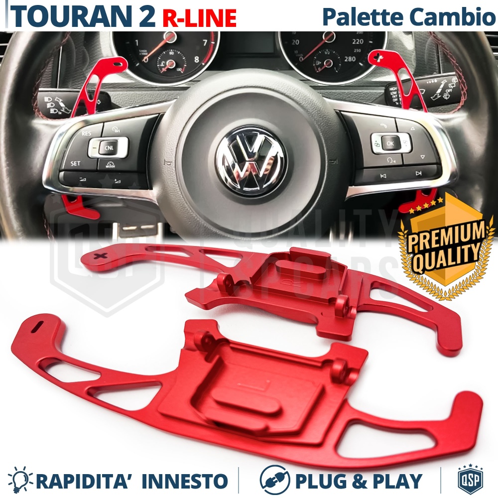 2 Levas de Volante para VW Touran 2 R-Line | Reemplazo Levas de Cambio de Aluminio Rojo 2 Levas de Volante para VW Touran 2 R-Line | Reemplazo Levas de Cambio de Aluminio Rojo