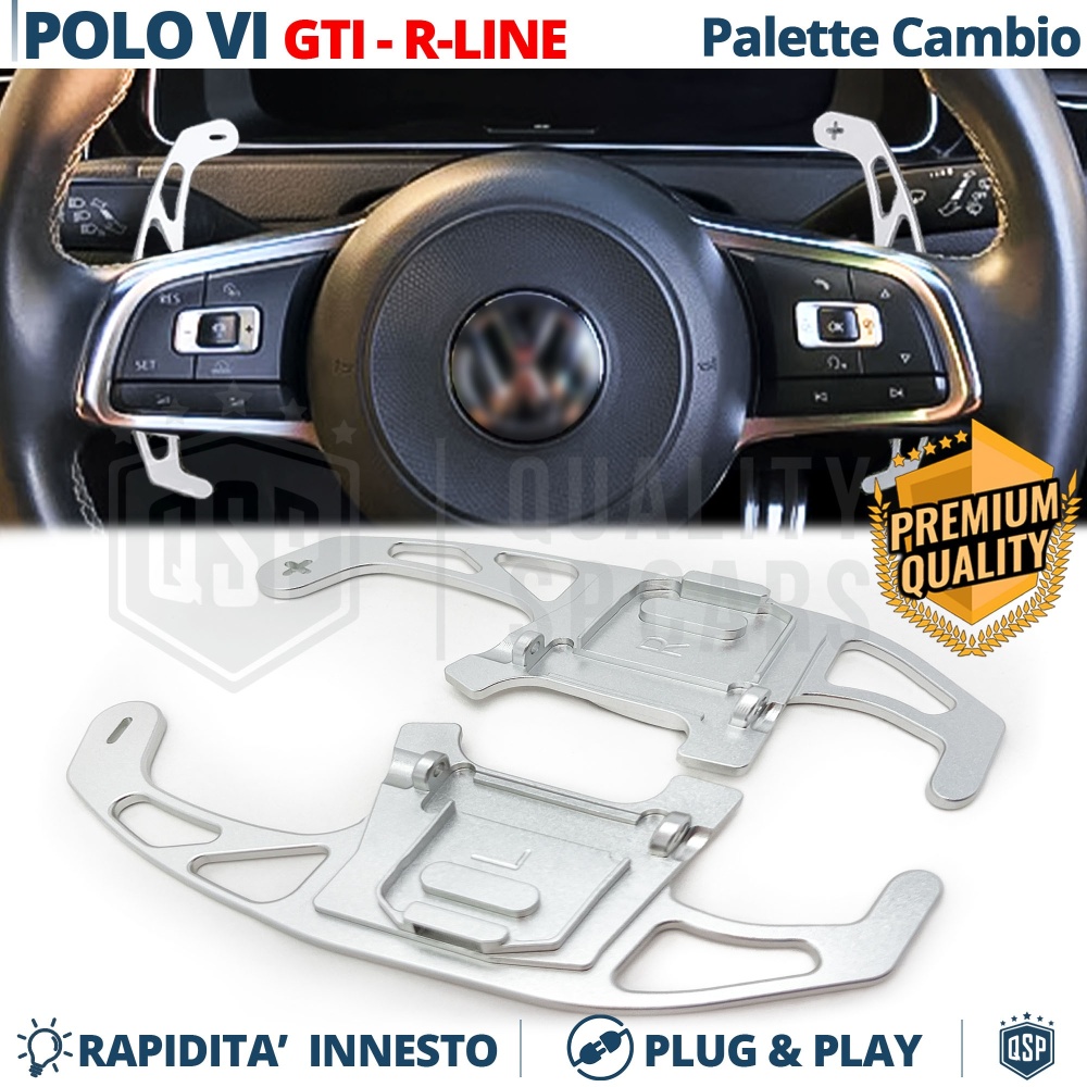 2 Levas de Volante para VW Polo 6 GTI, R-Line 17-21 | Reemplazo Levas de Cambio de Aluminio Silver 2 Levas de Volante para VW Polo 6 GTI, R-Line 17-21 | Reemplazo Levas de Cambio de Aluminio Silver
