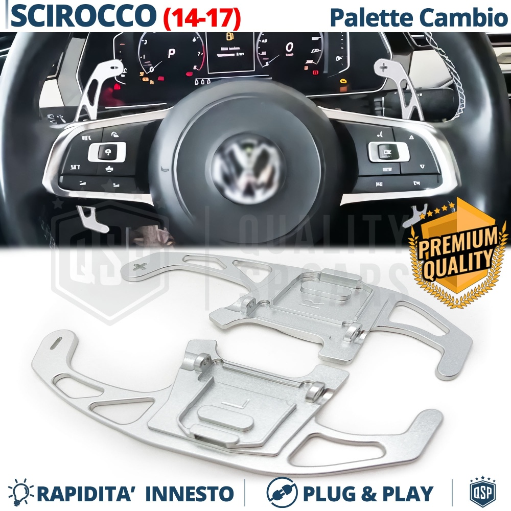 2 Levas de Volante para VW Scirocco 3 14-17 | Reemplazo Levas de Cambio de Aluminio Silver 2 Levas de Volante para VW Scirocco 3 14-17 | Reemplazo Levas de Cambio de Aluminio Silver
