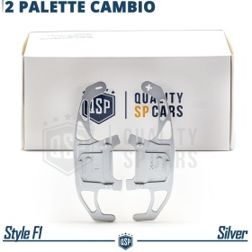 2 PALETTE Cambio al Volante per VW Tiguan 2 R-Line 16-22 | Ricambio Paddle Leve Alluminio Silver