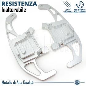 2 PALETTE Cambio al Volante per VW Tiguan 2 R-Line 16-22 | Ricambio Paddle Leve Alluminio Silver