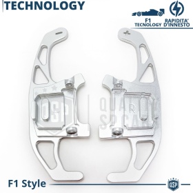 2 PALETTE Cambio al Volante per VW Tiguan 2 R-Line 16-22 | Ricambio Paddle Leve Alluminio Silver