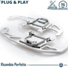 2 PALETTE Cambio al Volante per VW Tiguan 2 R-Line 16-22 | Ricambio Paddle Leve Alluminio Silver