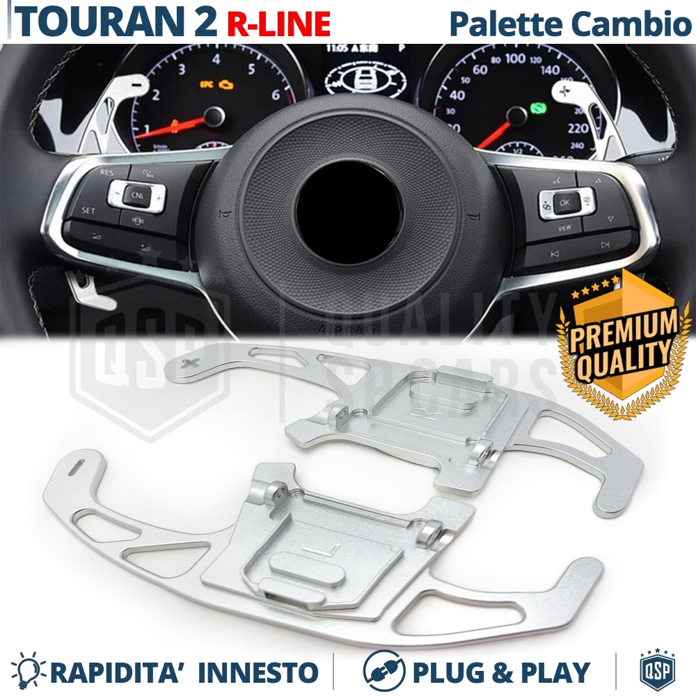 2 Levas de Volante para VW Touran 2 R-Line | Reemplazo Levas de Cambio de Aluminio Silver 2 Levas de Volante para VW Touran 2 R-Line | Reemplazo Levas de Cambio de Aluminio Silver