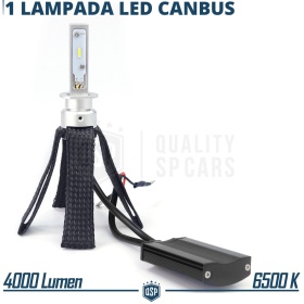 1 Bombilla LED H1 CANbus Plug & Play | NEW ANILLO AJUSTABLE | Conversión de Halógena H1 a LED | 6500K Blanco Frío 4000LM