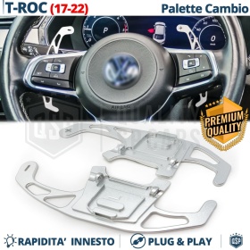 2 Levas de Volante para VW T-Roc 17-22 | Reemplazo Levas de Cambio de Aluminio Silver