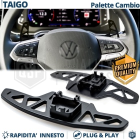 2 Levas de Volante para VW Taigo | Levas de Cambio de Reemplazo de Aluminio Negro