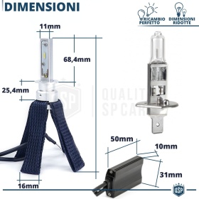 1 Bombilla LED H1 CANbus Plug & Play | NEW ANILLO AJUSTABLE | Conversión de Halógena H1 a LED | 6500K Blanco Frío 4000LM