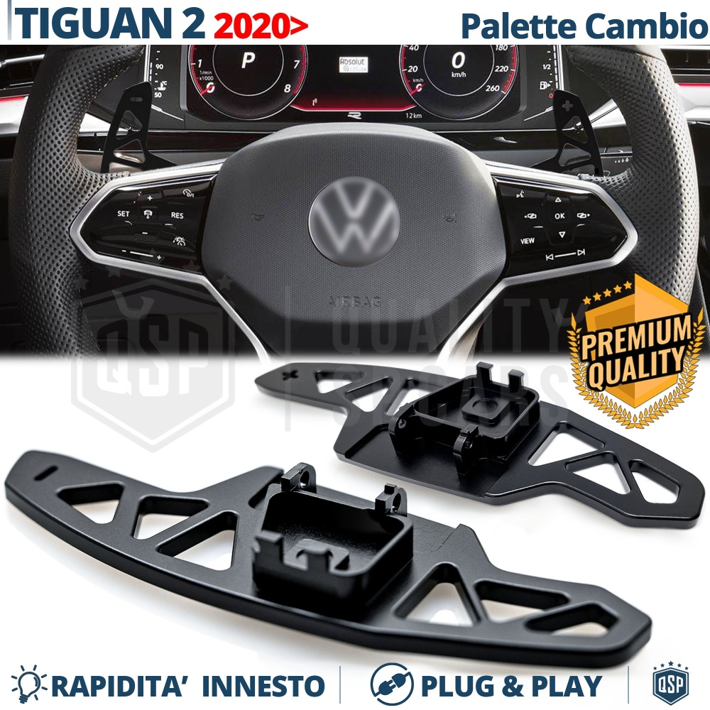 2 Levas de Volante para VW Tiguan 2 Facelift | Levas de Cambio de Reemplazo de Aluminio Negro 2 Levas de Volante para VW Tiguan 2 Facelift | Levas de Cambio de Reemplazo de Aluminio Negro
