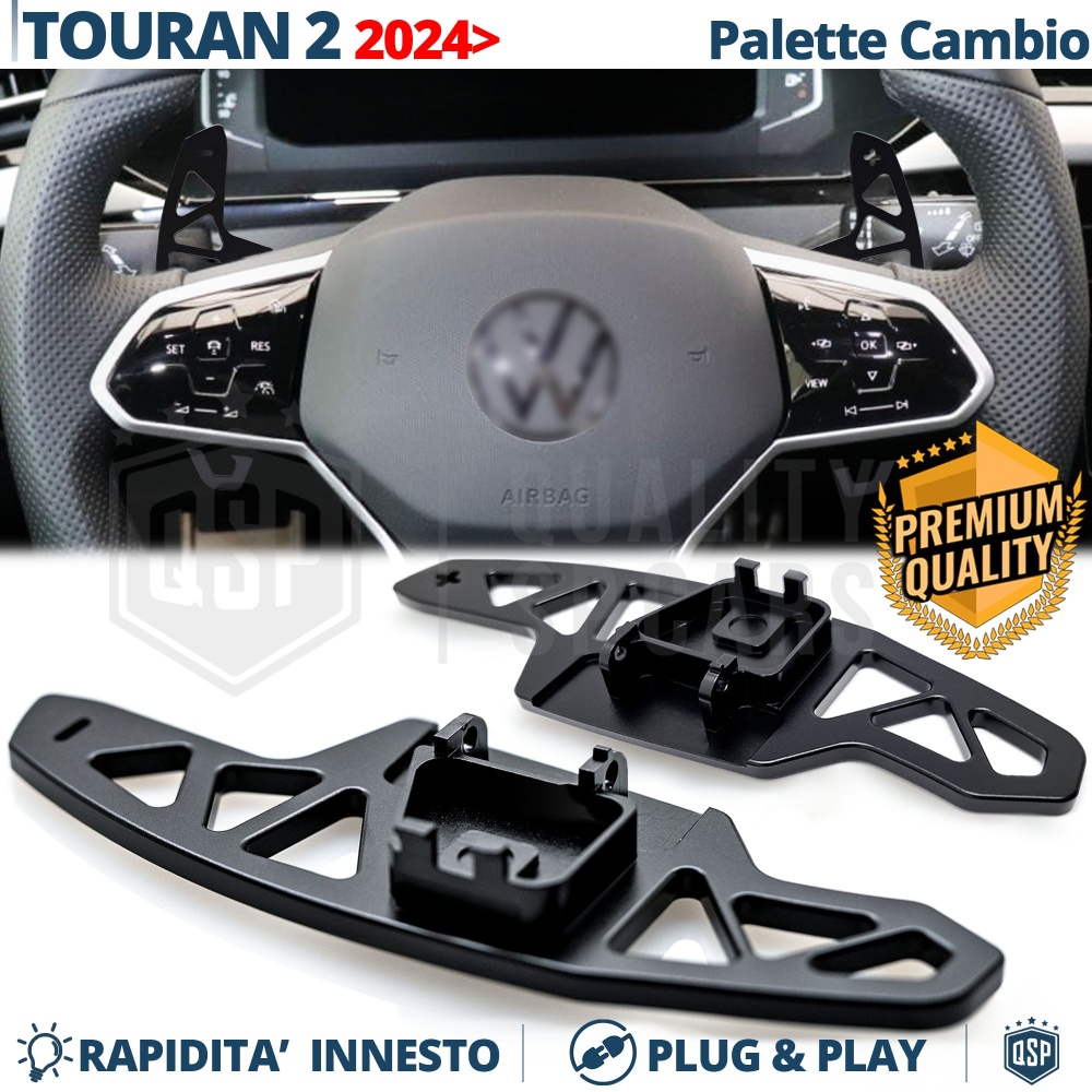 2 Levas de Volante para VW Touran 2 Facelift | Levas de Cambio de Reemplazo de Aluminio Negro 2 Levas de Volante para VW Touran 2 Facelift | Levas de Cambio de Reemplazo de Aluminio Negro