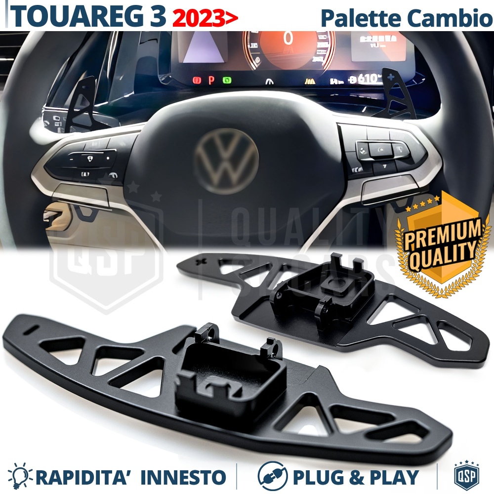 2 Levas de Volante para VW Touareg 3 Facelift | Levas de Cambio de Reemplazo de Aluminio Negro 2 Levas de Volante para VW Touareg 3 Facelift | Levas de Cambio de Reemplazo de Aluminio Negro