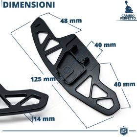 2 Levas de Volante para VW Touareg 3 Facelift | Levas de Cambio de Reemplazo de Aluminio Negro