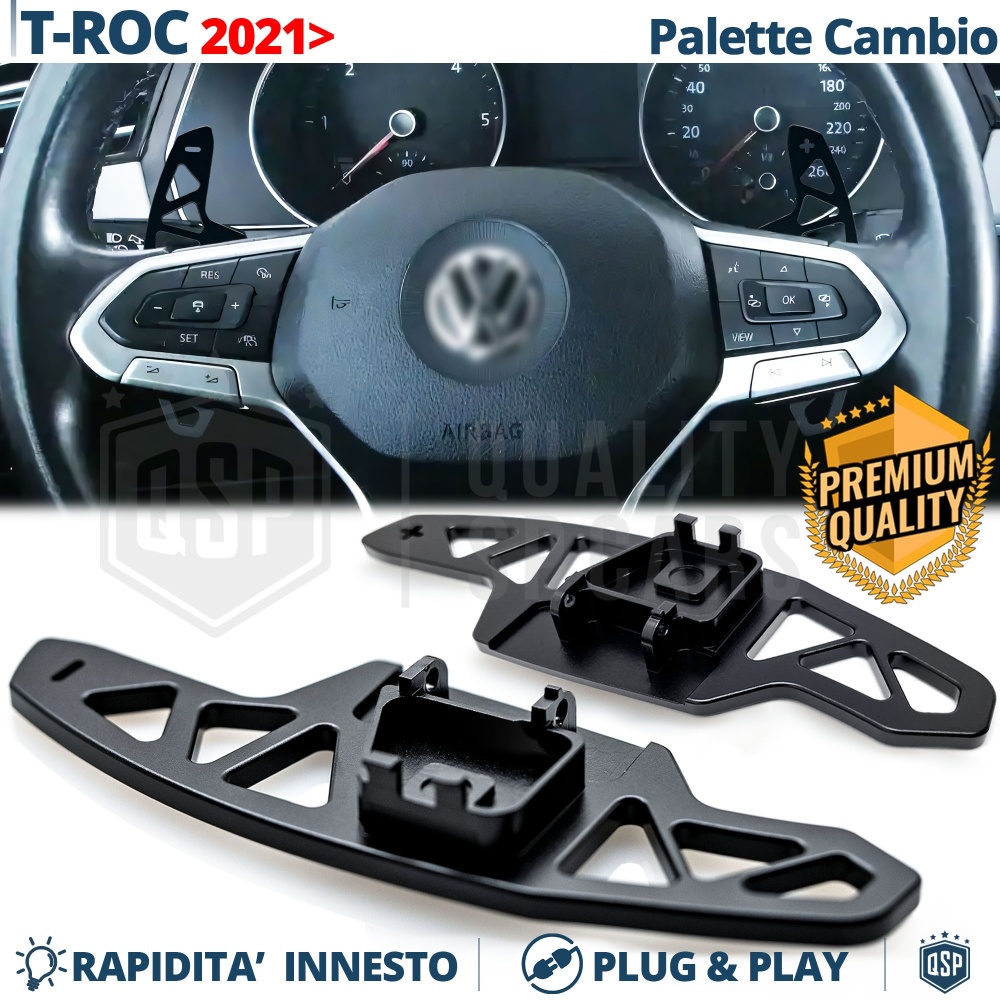 2 Levas de Volante para VW T-Roc Facelift | Levas de Cambio de Reemplazo de Aluminio Negro 2 Levas de Volante para VW T-Roc Facelift | Levas de Cambio de Reemplazo de Aluminio Negro