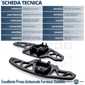 2 Levas de Volante para VW T-Roc Facelift | Levas de Cambio de Reemplazo de Aluminio Negro
