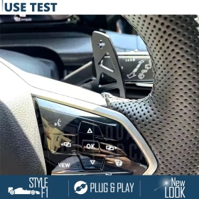 2 Levas de Volante para VW T-Roc Facelift | Levas de Cambio de Reemplazo de Aluminio Negro